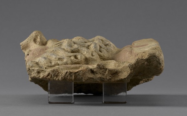 Fragmentary Antefix; Etruria; 4th century B.C; Terracotta; 14.8 × 16 × 7.2 cm, 5 13,16 × 6 5,16 × 2 13,16 in
