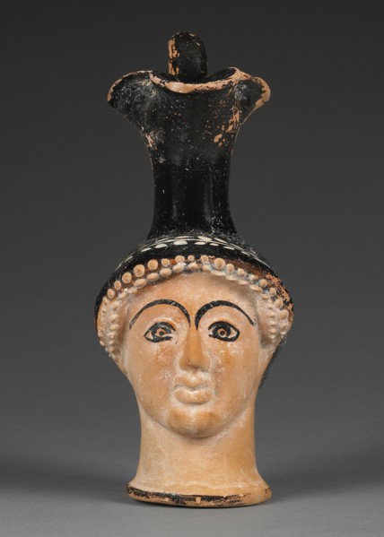 Woman with Arched Eyebrows; Sabouroff Class; Athens, Greece; about 470 B.C; Terracotta; 18.8 cm, 7 3,8 in