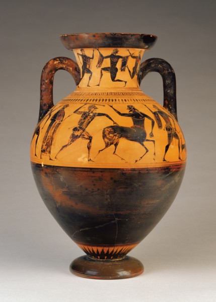Black-Figure Neck Amphora; Attributed to Affecter, Greek, Attic, about 540 - 520 B.C., Affecter, Greek, Attic, about 540