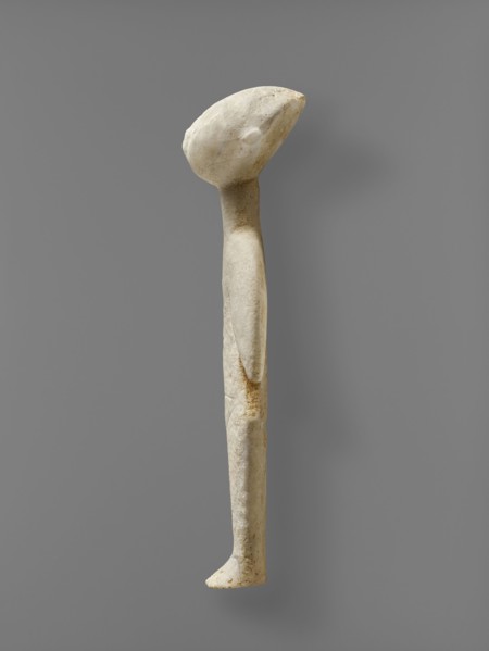 Female Figure, Stargazer, Anatolia, present-day Turkey, 4500–3500 B.C; Marble; 14.3 × 5.4 × 3.6 cm, 5 5,8 × 2 1,8 × 1 7,16 in