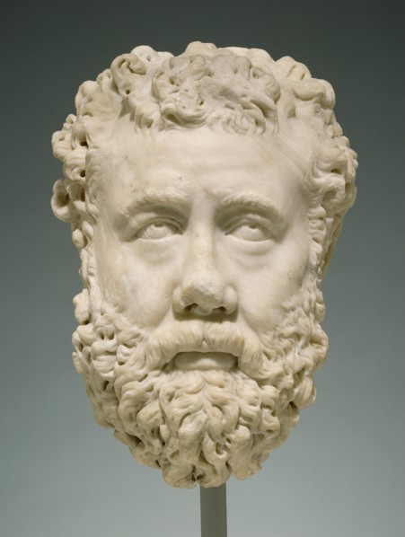 Head of a Bearded Man; Greece, ?, 200 - 225; Marble; 33.4 × 23 × 25.5 cm, 13 1,8 × 9 1,16 × 10 1,16 in