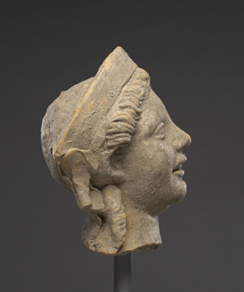 Head of a Male Banqueter; Tarentum, Taras, South Italy; 400 - 300 B.C; Terracotta; 17.5 × 14.5 × 12.6 cm
