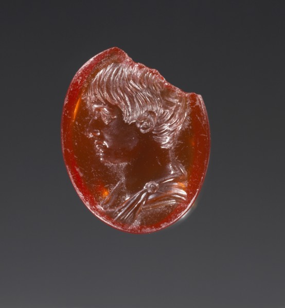 Engraved Gem; about 20; Honey-colored sard; 1.5 × 1.2 × 0.3 cm, 9,16 × 7,16 × 1,8 in