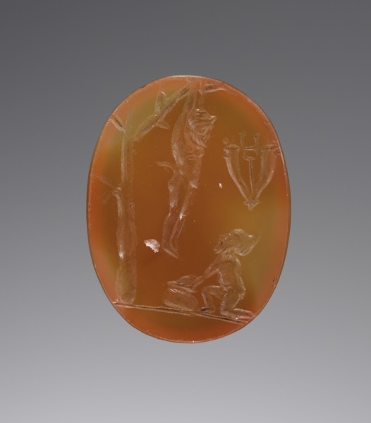 Engraved Gem; United States; 20th century?; Orange-Red Carnelian; 1.4 x 1.8 cm, 9,16 x 11,16 in