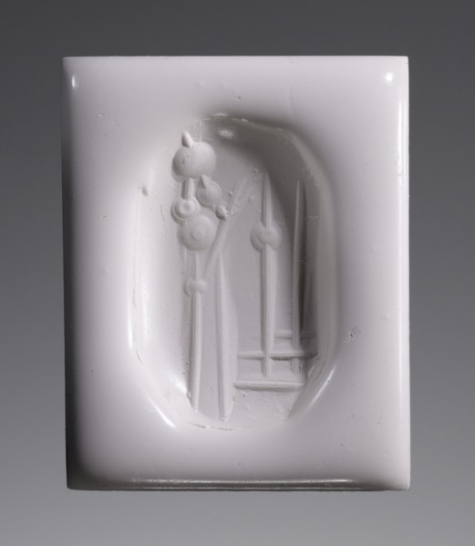 Faceted Pendant Stamp; United States; 20th century?; Chalcedony; 2 x 1.3 x 2.6 cm, 13,16 x 1,2 x 1 in