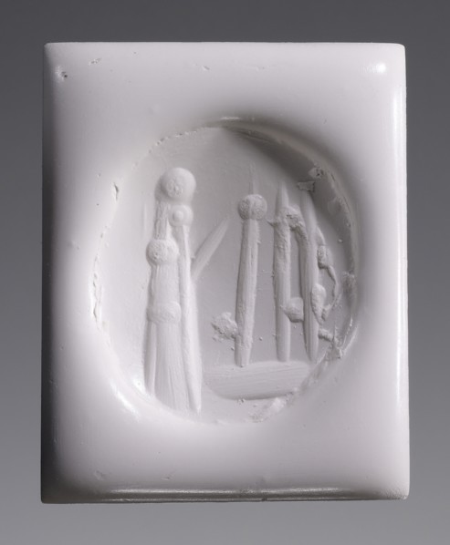 Faceted Pendant Stamp; Europe; 20th century?; Chalcedony; 2 x 1.4 x 1.5 cm, 13,16 x 9,16 x 5,8 in