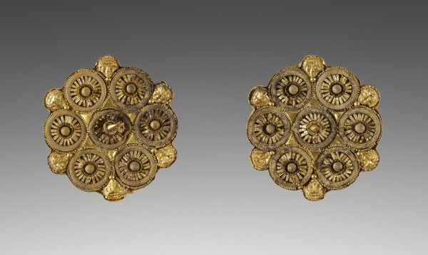 Pair of Disk Earrings; Etruria; late 6th century B.C; Gold; 4.8 cm, 1 7,8 in