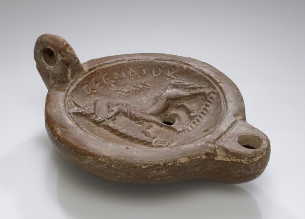 Lamp, North Africa; 1st - 4th century; Terracotta; 2.7 x 8.5 x 11.5 cm, 1 1,16 x 3 3,8 x 4 1,2 in