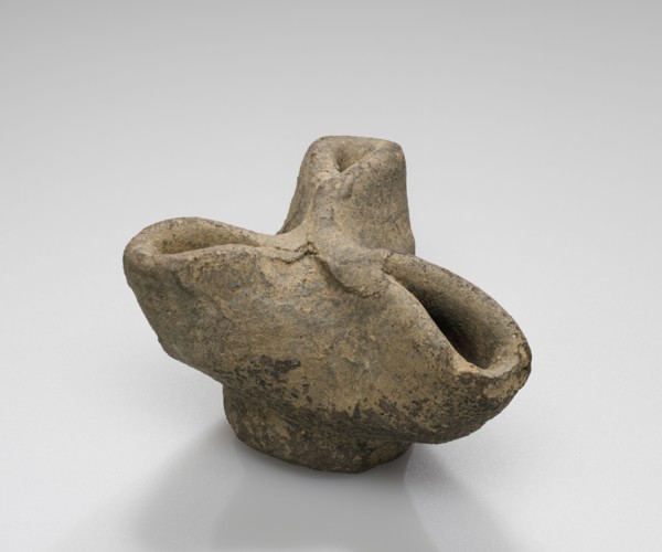 Lamp, Punic, ?, North Africa; 5th century B.C; Terracotta; 4 × 6.3 × 6.5 cm, 1 9,16 × 2 1,2 × 2 9,16 in