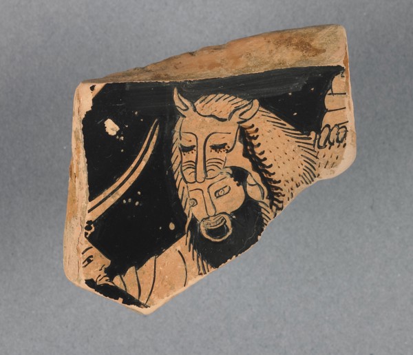 Attic Red-Figure Kylix Fragment; Attributed to the Triptolemos Painter, Greek, Attic, active about 490 - 470 B.C., Athens