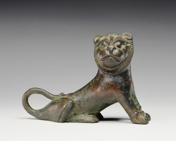 Statuette of a Seated Lion; Sparta, Lakonia, Greece; about 550 B.C; Bronze; 9.3 × 5 × 13.3 cm, 3 11,16 × 1 15,16 × 5 1,4 in