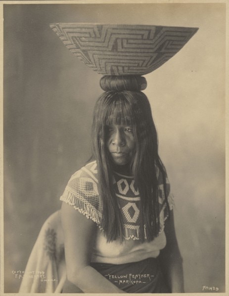 Yellow Feather, Maricopa; Adolph F. Muhr, American, died 1913, Frank A. Rinehart, American, 1861 - 1928, 1899; Platinum print