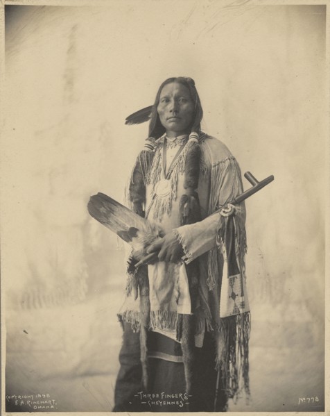 Three Fingers, Cheyennes; Adolph F. Muhr, American, died 1913, Frank A. Rinehart, American, 1861 - 1928, 1898; Platinum print