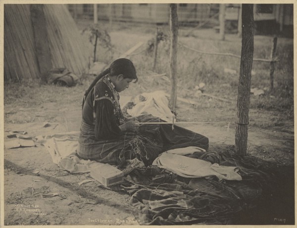 Fox of Iowa, Bead Work; Adolph F. Muhr, American, died 1913, Frank A. Rinehart, American, 1861 - 1928, 1899; Platinum print