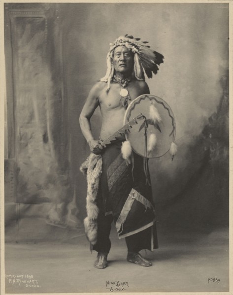 High Bear, Sioux; Adolph F. Muhr, American, died 1913, Frank A. Rinehart, American, 1861 - 1928, 1898; Platinum print