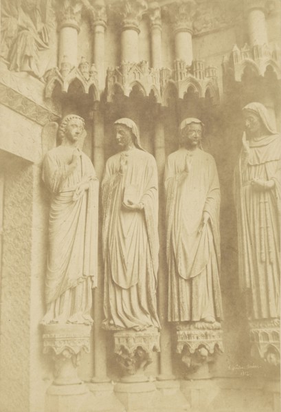 Ébrasement de droite: l'Announciation et la Visitation; Henri Le Secq, French, 1818 - 1882, Amiens, France; 1852; Salted paper