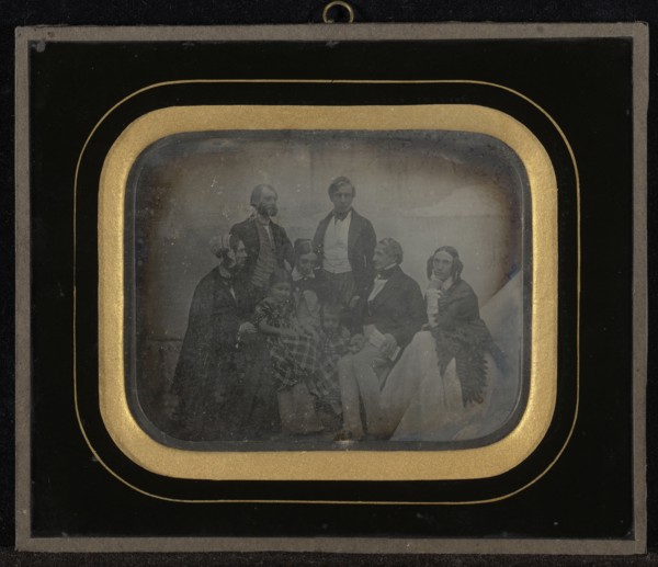 Group portrait of eight including M. & Mme. Eynard; Jean-Gabriel Eynard, Swiss, 1775 - 1863, 1847; Daguerreotype
