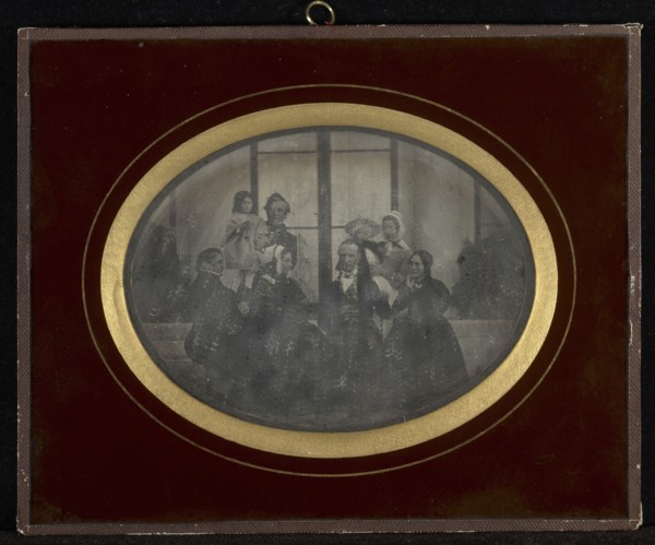 Group portrait of eight members of Eynard-Lullin's circle; Jean-Gabriel Eynard, Swiss, 1775 - 1863, 1842; Daguerreotype