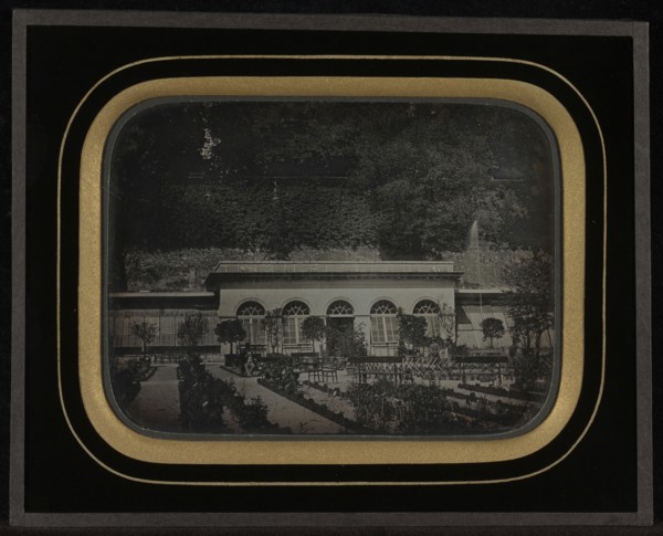 The Orangery in the Botanical Garden, Geneva; Jean-Gabriel Eynard, Swiss, 1775 - 1863, about 1850; Daguerreotype
