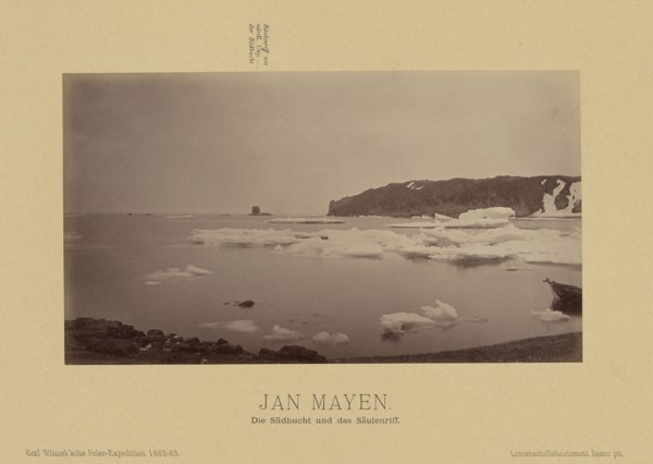 Jan Mayen, Die Sudbucht und das Saulenriff;, Linienschiffs-Lieutenant, Richard Basso, German ?, active 1882 - 1883, Jan Mayen