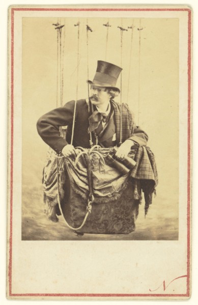 Self-Portrait as an Aeronaut; Nadar, Gaspard Félix Tournachon, French, 1820 - 1910, about 1863; Albumen silver print