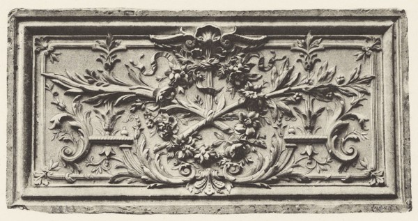 Ministère d'État, Panneau de Porte, Édouard Baldus, French, born Germany, 1813 - 1889, Paris, France; about 1868; Heliogravure