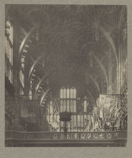 Chapel of Henry VII: Roof of Fan Tracery Vaulting; Frederick H. Evans, British, 1853 - 1943, 1911; Platinum print; 21.7 x 18.7