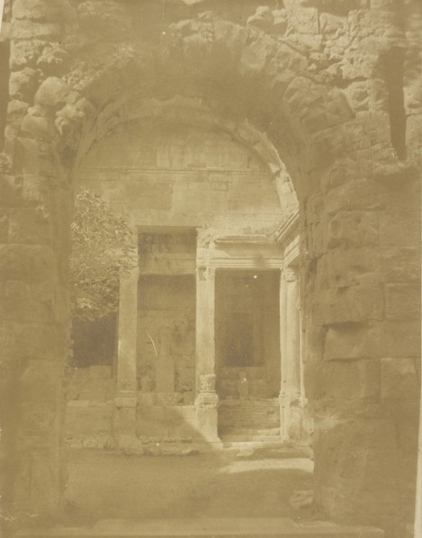 View of an antique inner courtyard in Nîmes; Pierre-Émile-Joseph Pécarrère, French, 1816 - 1904, Nîmes, France; 1851; Salted
