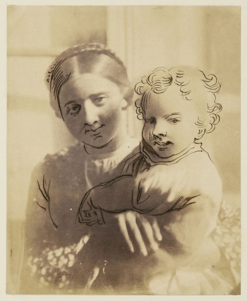 Sara et Laure; Achille Devéria, French, 1800 - 1857, or Théodule Devéria, French, 1831 - 1871, about 1850 - 1855; Salted paper
