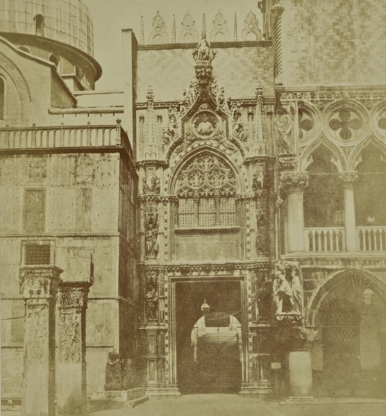 Porta della Carta, Doge's Palace; Venice, Italy, Europe; about 1855 - 1865; Albumen silver print