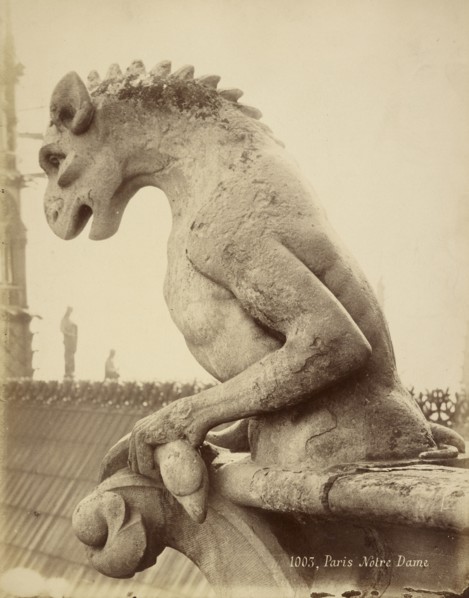 Gargoyle, Notre Dame, Paris, France; French; Paris, France; about 1870; Albumen silver print