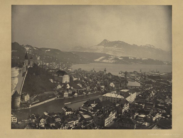 City on a Lake; Adolphe Braun, French, 1811 - 1877, Europe; about 1865 - 1875; Carbon print; 36.8 x 47.3 cm 14 1,2 x 18 5,8 in