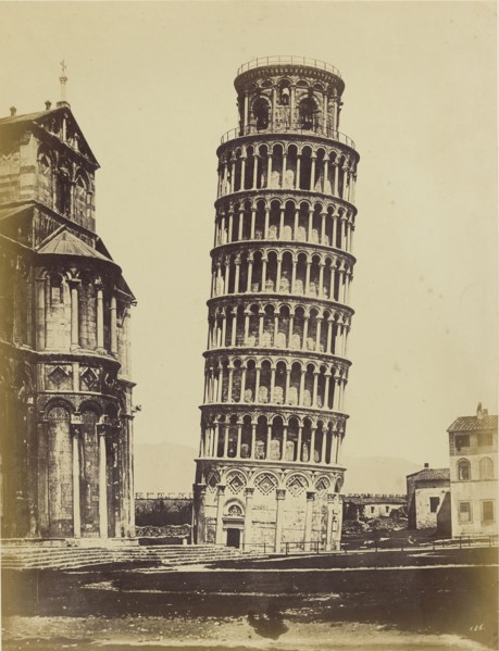 Leaning Tower of Pisa; Fratelli Alinari, Italian, founded 1852, Italy; 1850s; Albumen silver print