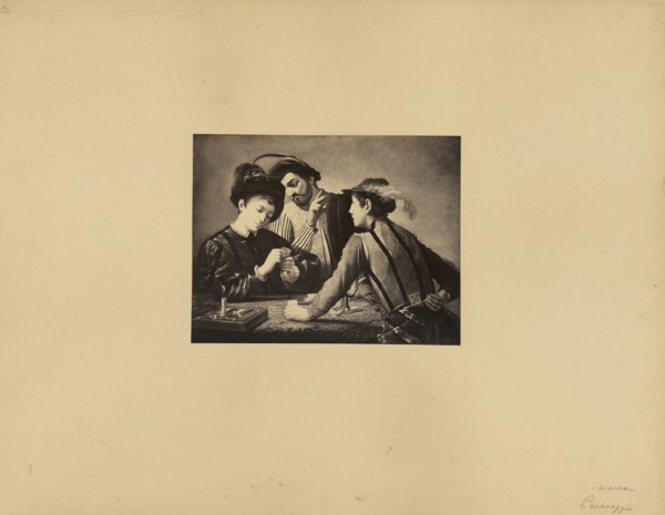 Caravaggio's  The Cardsharps; James Anderson, British, 1813 - 1877, Rome, Italy; about 1845 - 1855; Albumen silver print