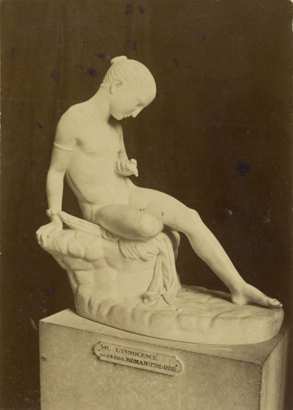 L'Innocence by J.B.P. Roman, at the Louvre; Tommaso Cuccioni, Italian, 1790 - 1864, Paris, France; about 1852 - 1864; Albumen