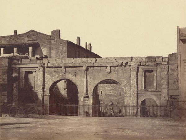 Porte d'Auguste, Nîmes; Édouard Baldus, French, born Germany, 1813 - 1889, about 1860; Albumen silver print