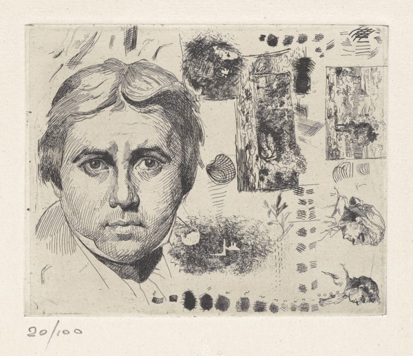 Portrait of Jean Auguste Dominique Ingres; Charles Nègre, French, 1820 - 1880, plate about 1844; print April 1982; Engraving