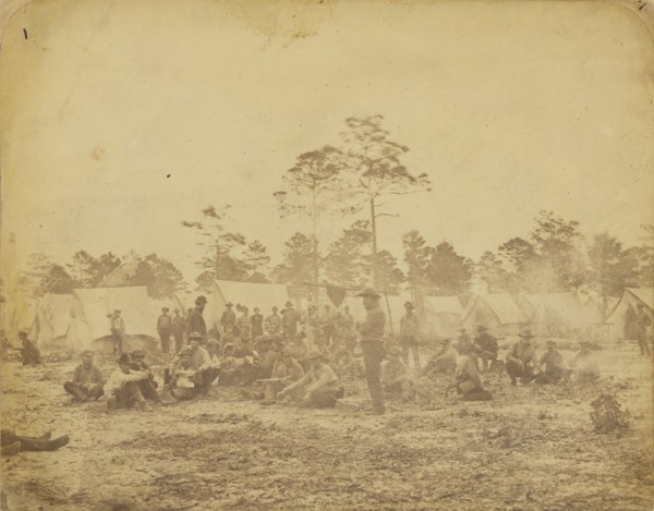Civil War Camp; Jay Dearborn Edwards, American, 1831 - 1900, about 1861; Albumen silver print