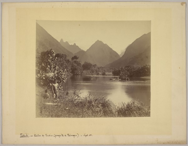 Tahiti. Rivière de Taubira, presquîle de Taïarapu, Charles Gustave Spitz, active Tahiti 1870s - 1880s, September 1888; Albumen