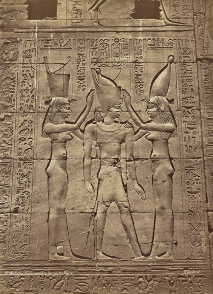 Edfou Couronnement du Roi par Désses; Henri Béchard, French, active Cairo, Egypt 1869 - 1880s, Cairo, Egypt; 1872; Albumen