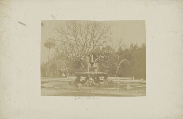 Fountain at Villa Borghese; Italian; Rome, Italy, Europe; about 1850 - 1855; Salted paper print; 18.9 x 26.1 cm