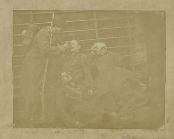 Mobile Burgundians during the action at Champigny; Paris, France, Europe; about 1870; Albumen silver print
