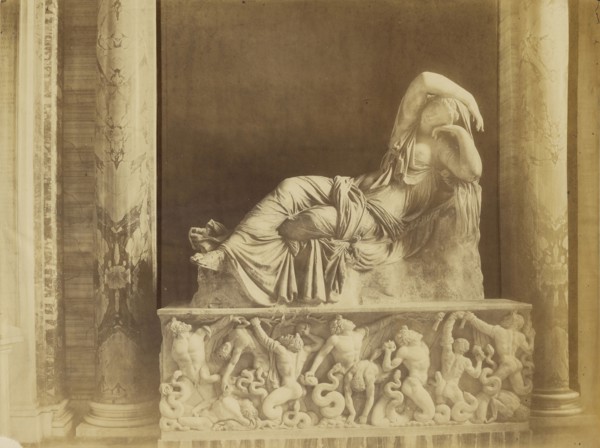 The Sleeping Ariadne, Rome; Charles Soulier, French, 1840 - 1875, Vatican City; about 1860; Albumen silver print