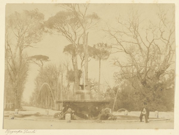 Fontana in Villa Borghesi; Stefano Lecchi, Italian, 1805 - about 1859,1863, Rome, Italy; about 1850; Salted paper print