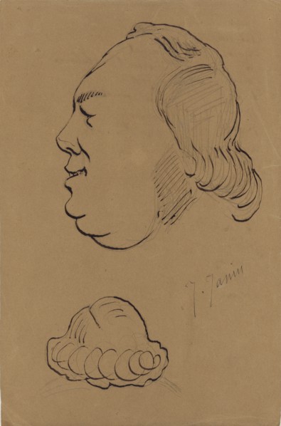 Caricature of Jules Janin; Nadar, Gaspard Félix Tournachon, French, 1820 - 1910, about 1848; Graphite on paper; 24.1 × 15.9 cm