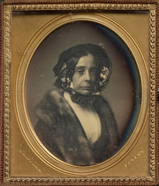 Portrait of a Middle-aged Woman in Bonnet and Fur Wrap; J.A. Whipple, American, 1822 - 1891, 1846 - 1853; Daguerreotype