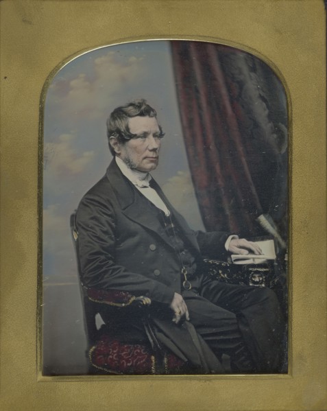 Portrait of a Seated Man with Graying Muttonchop Whiskers; William Edward Kilburn, English, 1818 - 1891, 1852 - 1855