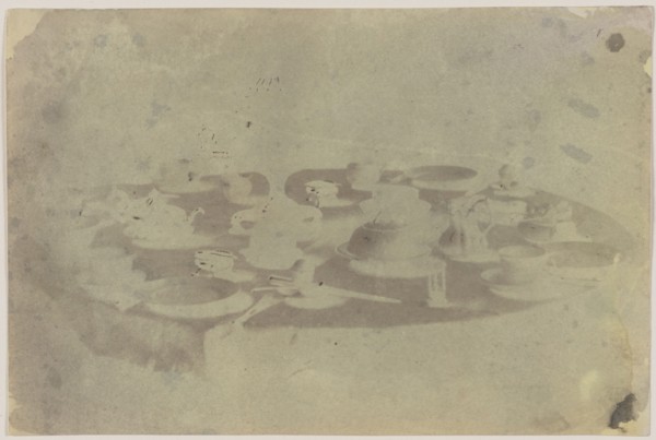 Breakfast Table; William Henry Fox Talbot, English, 1800 - 1877, 1839; Photogenic drawing negative, iodide fixed; 13.3 × 20.2