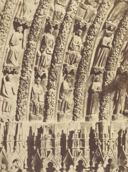 Close view of the tympanum of Bourges Cathedral; Pierre-Émile-Joseph Pécarrère, French, 1816 - 1904, Bourges, France; 1851