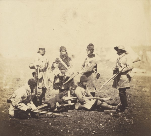 Men of the 68th Regiment - Winter Dress; Roger Fenton, English, 1819 - 1869, 1855; published January 1, 1856; Salted paper